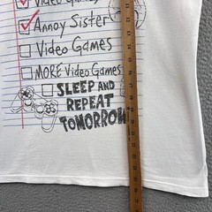 Hybrid Tees Mens White Graphic T Shirt Things To Do Today Video Games Guitar M