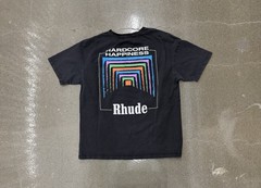 rhude t shirt men medium Black Hardcore Happiness