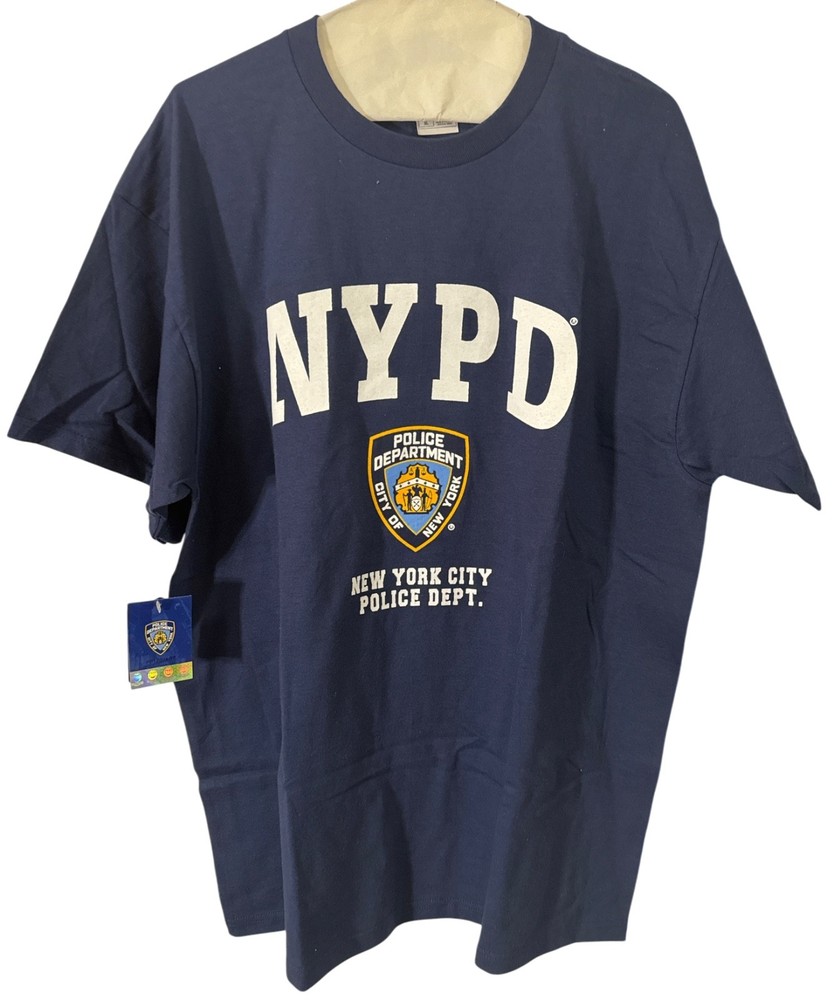 NYPD New York Police Dept T-shirt Fruit Of The Loom Mens XL Blue NWT