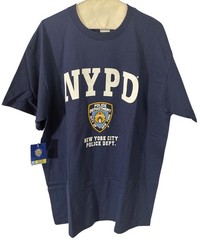 NYPD New York Police Dept T-shirt Fruit Of The Loom Mens XL Blue NWT