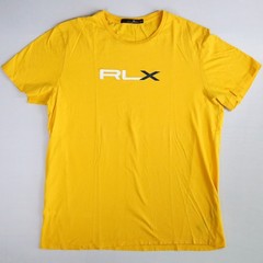 RLX Ralph Lauren T-Shirt Mens XL Yellow Short Sleeve Cotton Logo Graphic Tee