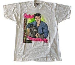 Vintage Elvis Presley Tribute Week 1990 Shirt Size Large Neon Screen Stars USA