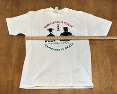 Vintage 90s Knowledge Is Power Ignorance Is Death T Shirt Fits Size Large YBBG