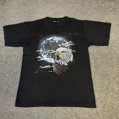 Vintage Hazelwood Eagle Shirt Mens L Black Moon Midnight Series Single Stitch90s