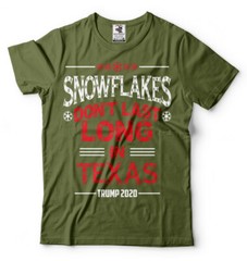 Snowflakes Dont Last Long in Texas Mens Tee shirt Trump 2024 Rally Campaign Tee