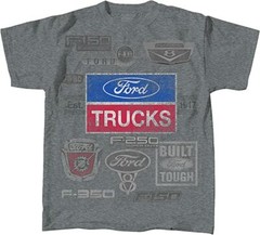 Ford All Over Trucks Logos F150 V8 F350 F250 Cars Automobiles T Shirt FMATL-GY