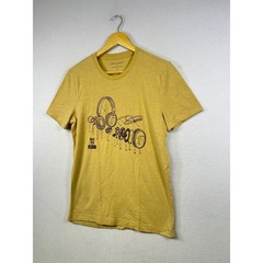 Banana Republic Men’s Graphic T-Shirt Headphones Analog Mustard Yellow Size M