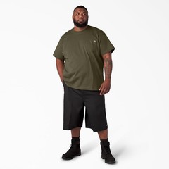 Dickies Mens Heavyweight Crew Neck Pocket T Shirt Military Green Large