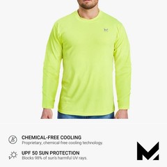 Mission Unisex Large Hi Vis Yellow Cooling Long Sleeve Performance Shirt