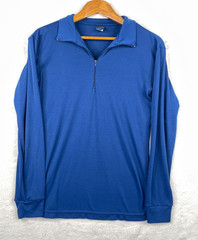 Patagonia Capilene Base Layer Top Mens Medium Blue 1/4 Zip Shirt