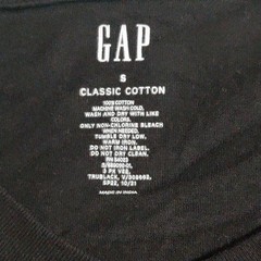 Gap Classic Cotton Men’s Black Crew Neck Short Sleeve T-Shirt Size S