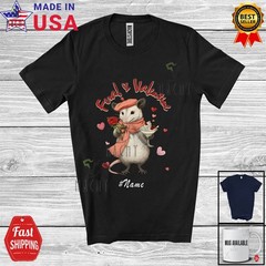 Custom Name Feral And Valentine; Lovely Pink Opossum Hearts; Trash Animal Shirt