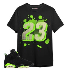 Number 23 Colorful Unisex Shirt Match Retro Electric Green