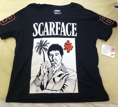 NWT Scarface Double Sided Graphic T-Shirt Medium Black Cotton 83 TM Miami Design