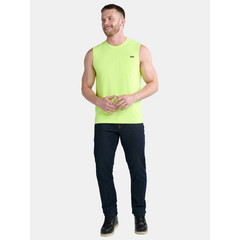 Brahma Relaxed Fit Muscle Tank Pocket Tee Blaze Acid Yellow Men’s Size L XL New