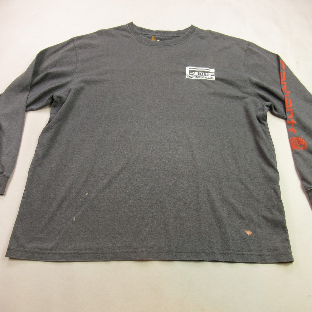 Carhartt Men’s 2XL Gray Long Sleeve T-Shirt Premier Environmental LLC Logo K231
