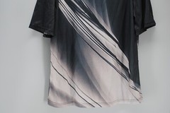 T-Shirt Dark Gray Print Men’s Medium Polyester Mesh Sport Oversized Skate