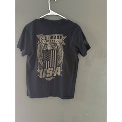 5.11 Tactical Mens Black Graphic T-Shirt Made in USA Eagle Flag Size Medium