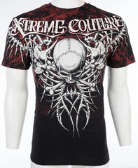 Xtreme Couture Affliction Men’s T-Shirt BARE BONE Skull Black Tattoo Biker S-2XL