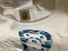 Authentic a bathing ape bape abc camo baby milo tee t shirt white blue M new