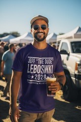 Jeff Dude Leboswki 2028 Election – funny comedy movie Xs-5x Unisex Soft Tshirt