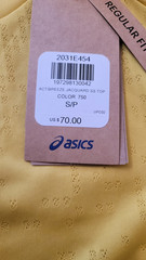 NEW NWT Men’s Asics Actibreeze Jacquard Short Sleeve Shirt Top Small Yellow $70