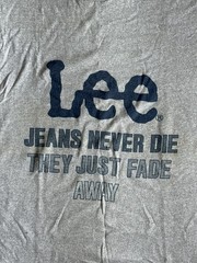 VTG Lee Jeans Never Die They Just Fade Away Shirt Mens M Gray Single Stitch 80s