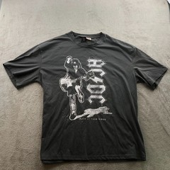 AC/DC Mens T-Shirt Medium Graphic Band Tee Romwe Angus Young Rock Band Shirt