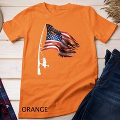 Fishing American Flag Fisherman Patriotic day 4th of July Unisex T-shirt