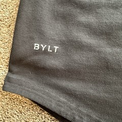 BYLT Shirt Men Medium Black Solid Drop Cut Lux Basic Tee Essential Crew Neck M