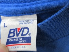 Vintage Blank T Shirt Men Large Blue Pocket Tee BVD Premium Series Single Stitch