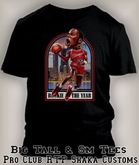 Big & Tall Toon “J” Rookie of the Year Sport Graphic Tee Shirt Pro Club Shaka T