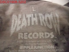 Hot Topics x Death Row Records Adult Black Bleach Wash Logo T-Shirt L 1161019
