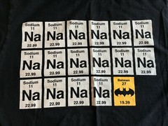 Na Na Na Na Na Na Na Na Batman Periodic Table T-Shirt, Black, Size Small