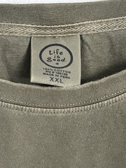 Life Is Good Long Sleeve Fisherman, Camping, Outdoors Shirt. Olive Green XXL
