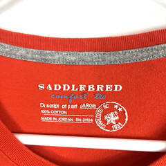 Saddlebred Men’s Solid Orange Pocket Round Neck Short Casual Sleeve T-Shirt Sz L