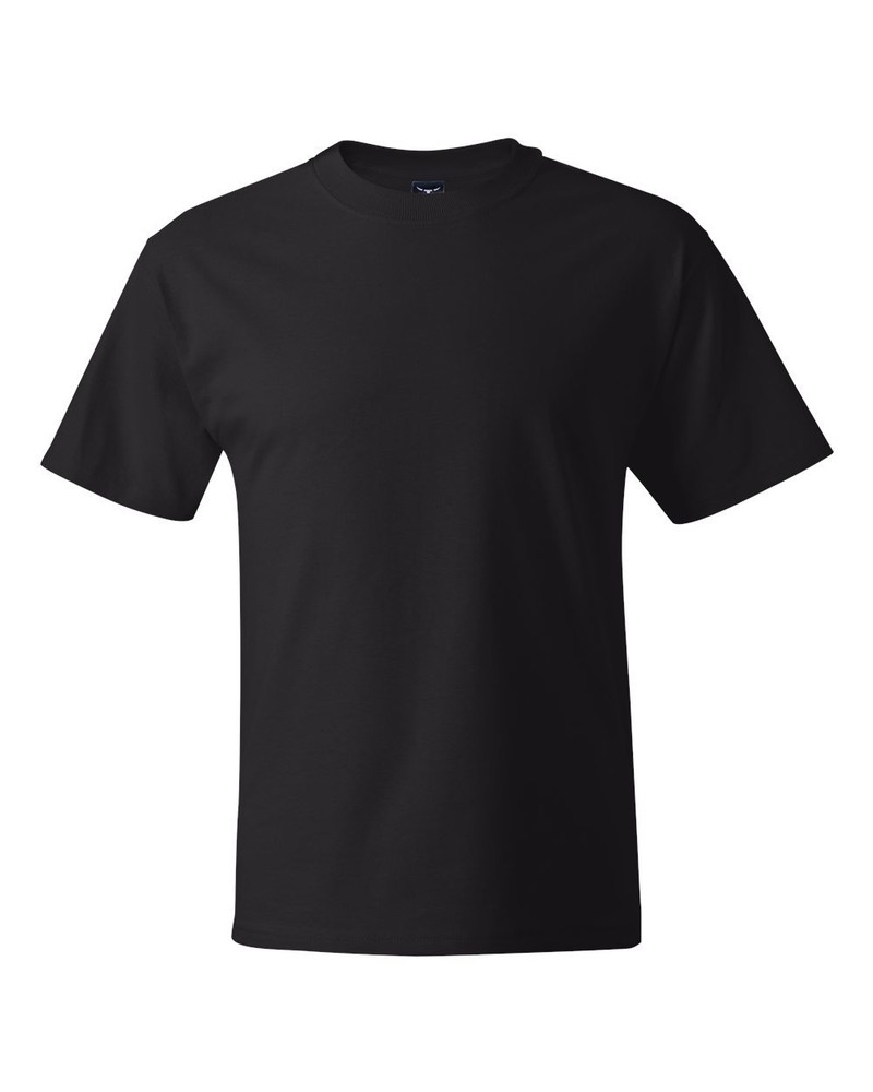 6 Pack Hanes Beefy T Shirts BLACK 5180 S-5XL Wholesale Cotton Short Sleeve NEW