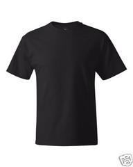 6 Pack Hanes Beefy T Shirts BLACK 5180 S-5XL Wholesale Cotton Short Sleeve NEW