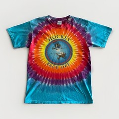Vintage Pure Sports Hockey Face Off Tie Dye T-Shirt Size Medium