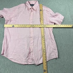 Ralph Lauren Shirt Mens XL Pink Ocean Wash Linen Short Sleeve Button Down Casual