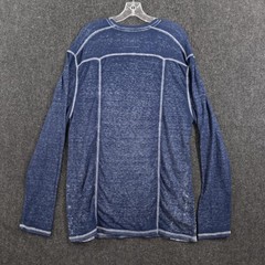 Buckle Black Burnout Henley Shirt Men’s XL Blue Stone Wash Knit Y2K Casual