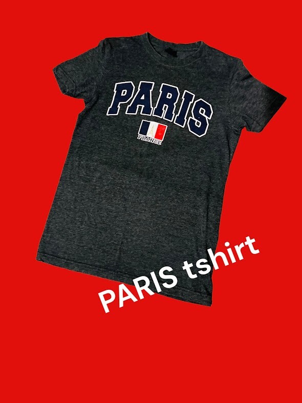 France Paris T-Shirt French Flag Eiffel Tower Souvenir Gift Size MEDIUM