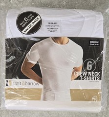 Vtg Y2K Croft & Barrow 6-Pack Cotton Crew Neck T-Shirts Tighty Whities Underwear