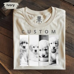Custom Pet Portrait Comfort Tee Personalized Dog Cat Memorial