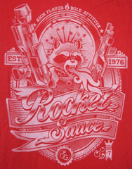 Medium Canvas Rocket Sauce Red Graphic Tee T-Shirt Top Short Sleeve Mans 1398