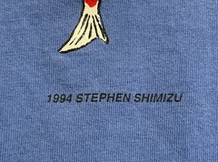 VTG 1994 Stephen Shimizu Koi Fish Fishing Nature Blue T-Shirt ADULT LARGE L READ