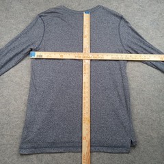 Lee Shirt Mens Large Blue Gray Heather V-Neck Long Sleeve Casual Knit Pullover