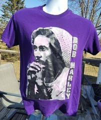 Purple Bob Marley Tshirt By Afriwear. Men’s Small. Vibrant Color, Soft Material.