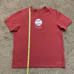 Life is Good Shirt Mens Large Red Casual Baseball Outdoors Cotton Crusher Tee