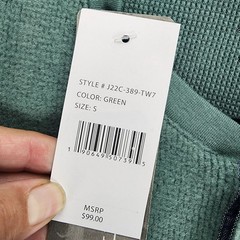 Jachs Shirt Mens Small Green Long Sleeve Pullover Waffle Henley *NWT*